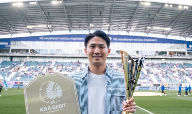 官方：日本后卫渡边刚当选比甲根特俱乐部本赛季最佳球员